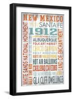 New Mexico - Barnwood Typography-Lantern Press-Framed Art Print