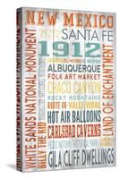 New Mexico - Barnwood Typography-Lantern Press-Stretched Canvas