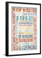 New Mexico - Barnwood Typography-Lantern Press-Framed Art Print