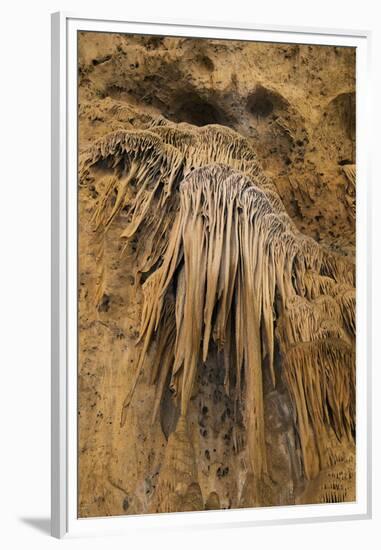 New Mexico, Carlsbad Caverns National Park. Calcite Flowstone in the Big Room-Kevin Oke-Framed Premium Photographic Print