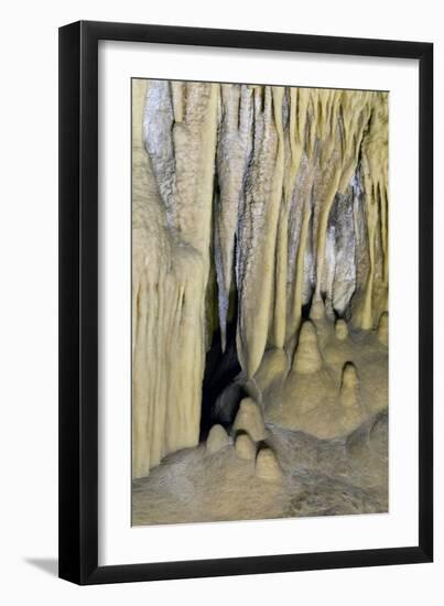 New Mexico, Carlsbad Caverns National Park. Curtain Formations in the Big Room-Kevin Oke-Framed Premium Photographic Print