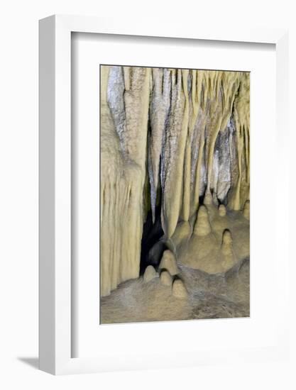 New Mexico, Carlsbad Caverns National Park. Curtain Formations in the Big Room-Kevin Oke-Framed Photographic Print