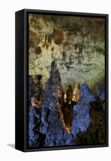 New Mexico, Carlsbad Caverns National Park. Stalagmite in the Fairyland Formation-Kevin Oke-Framed Stretched Canvas