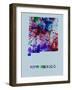 New Mexico Color Splatter Map-NaxArt-Framed Art Print