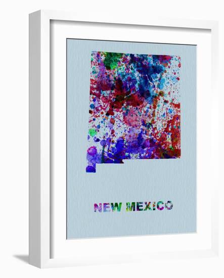 New Mexico Color Splatter Map-NaxArt-Framed Art Print