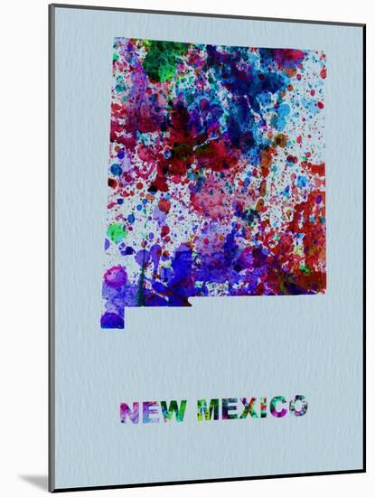 New Mexico Color Splatter Map-NaxArt-Mounted Art Print