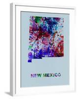 New Mexico Color Splatter Map-NaxArt-Framed Art Print