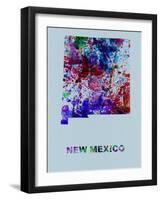 New Mexico Color Splatter Map-NaxArt-Framed Art Print