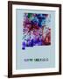 New Mexico Color Splatter Map-NaxArt-Framed Art Print