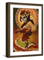 New Mexico - Day of the Dead Marionettes-Lantern Press-Framed Art Print