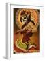 New Mexico - Day of the Dead Marionettes-Lantern Press-Framed Art Print