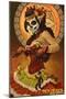 New Mexico - Day of the Dead Marionettes-Lantern Press-Mounted Art Print