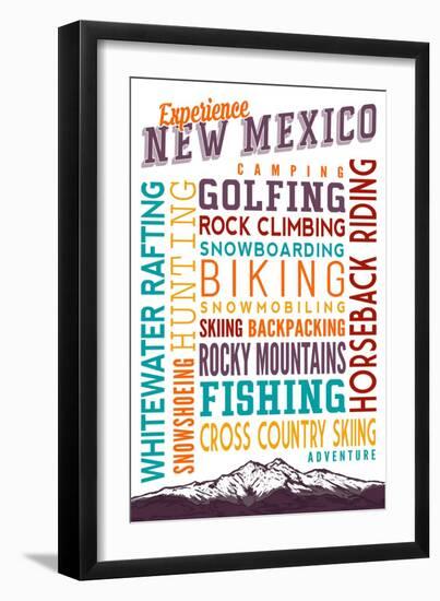 New Mexico - Experience Typography-Lantern Press-Framed Art Print