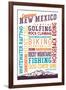 New Mexico - Experience Typography-Lantern Press-Framed Art Print