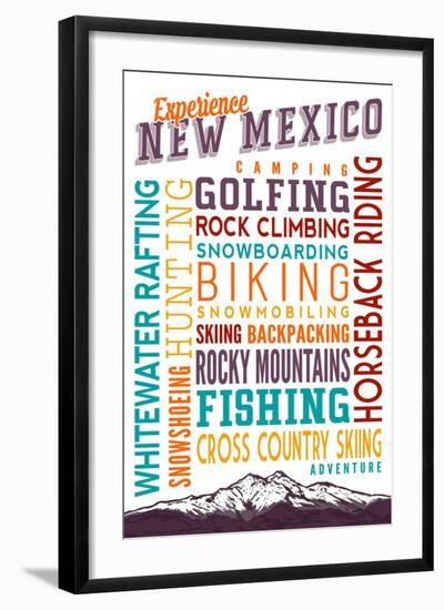 New Mexico - Experience Typography-Lantern Press-Framed Art Print