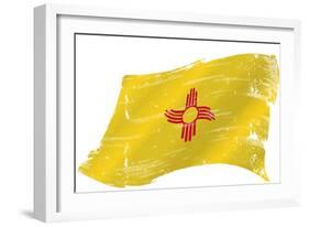 New Mexico Grunge Flag. A Grunge Flag of New Mexico in the Win with a Texture-TINTIN75-Framed Art Print