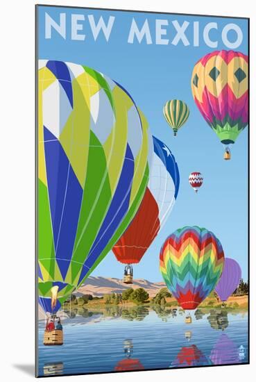 New Mexico - Hot Air Balloons-Lantern Press-Mounted Art Print