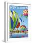 New Mexico - Hot Air Balloons-Lantern Press-Framed Art Print