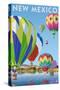 New Mexico - Hot Air Balloons-Lantern Press-Stretched Canvas