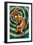 New Mexico - Kokopelli-Lantern Press-Framed Art Print