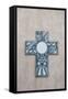 New Mexico, Laguna Mission. Cross in Mission San Jose De La Laguna-Luc Novovitch-Framed Stretched Canvas