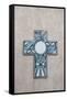 New Mexico, Laguna Mission. Cross in Mission San Jose De La Laguna-Luc Novovitch-Framed Stretched Canvas