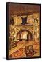 New Mexico - Lodge Interior-Lantern Press-Framed Stretched Canvas