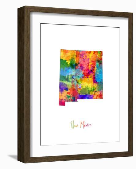 New Mexico Map-Michael Tompsett-Framed Art Print