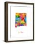 New Mexico Map-Michael Tompsett-Framed Art Print