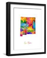 New Mexico Map-Michael Tompsett-Framed Art Print