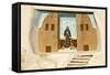 New Mexico. Painting in the Mission San Jose De La Laguna-Luc Novovitch-Framed Stretched Canvas