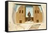 New Mexico. Painting in the Mission San Jose De La Laguna-Luc Novovitch-Framed Stretched Canvas