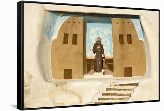 New Mexico. Painting in the Mission San Jose De La Laguna-Luc Novovitch-Framed Stretched Canvas