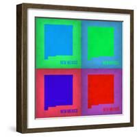 New Mexico Pop Art Map 1-NaxArt-Framed Art Print