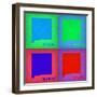 New Mexico Pop Art Map 1-NaxArt-Framed Art Print