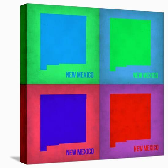 New Mexico Pop Art Map 1-NaxArt-Stretched Canvas