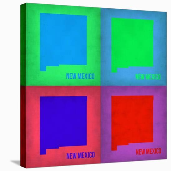 New Mexico Pop Art Map 1-NaxArt-Stretched Canvas