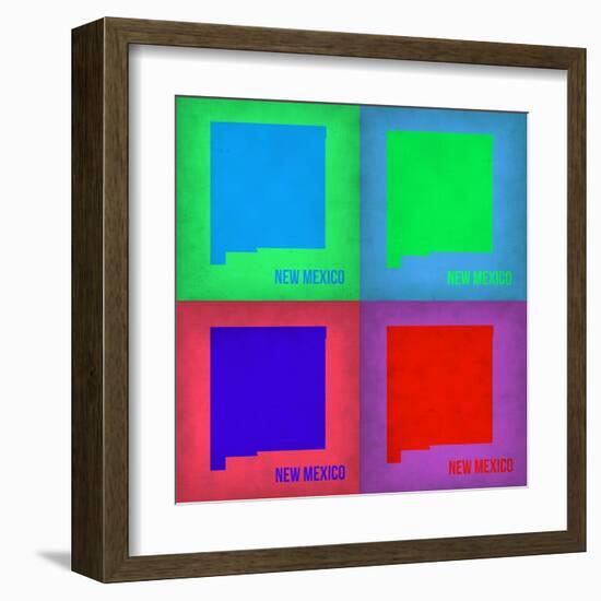 New Mexico Pop Art Map 1-NaxArt-Framed Art Print