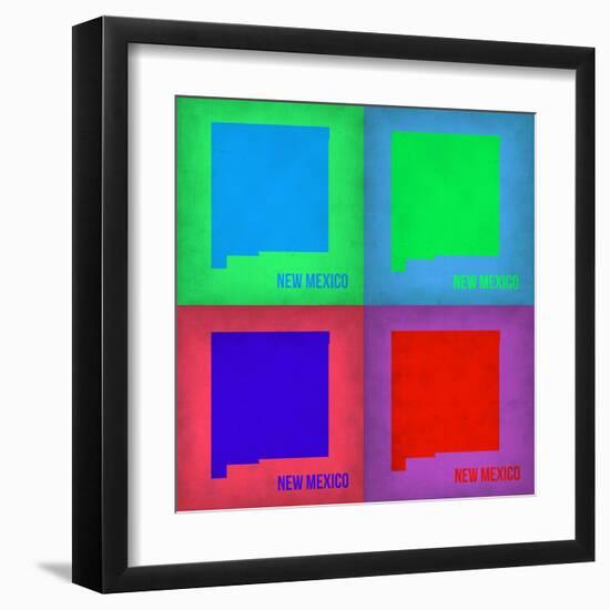 New Mexico Pop Art Map 1-NaxArt-Framed Art Print