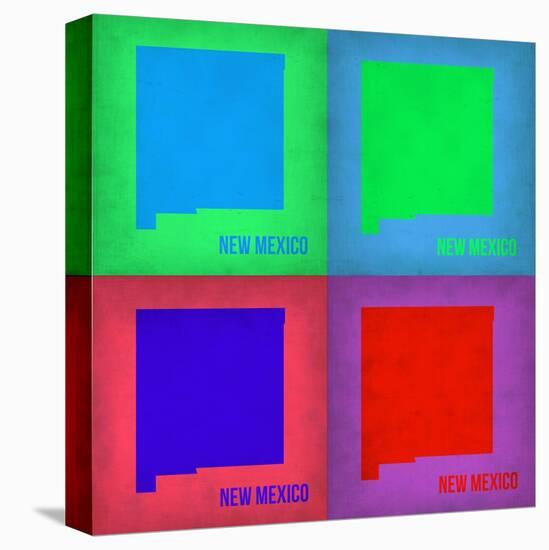 New Mexico Pop Art Map 1-NaxArt-Stretched Canvas