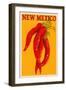 New Mexico - Red Chili Letterpress-Lantern Press-Framed Art Print