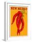 New Mexico - Red Chili Letterpress-Lantern Press-Framed Art Print