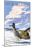 New Mexico - Roadrunner Scene-Lantern Press-Mounted Art Print