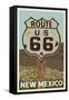 New Mexico - Route 66 Letterpress-Lantern Press-Framed Stretched Canvas