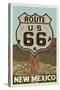 New Mexico - Route 66 Letterpress-Lantern Press-Stretched Canvas