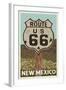 New Mexico - Route 66 Letterpress-Lantern Press-Framed Art Print