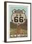 New Mexico - Route 66 Letterpress-Lantern Press-Framed Art Print