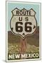 New Mexico - Route 66 Letterpress-Lantern Press-Mounted Art Print