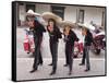 New Mexico, Santa Fe. Hispanic Folkloric Dance Group, Bandstand 2014-Luc Novovitch-Framed Stretched Canvas