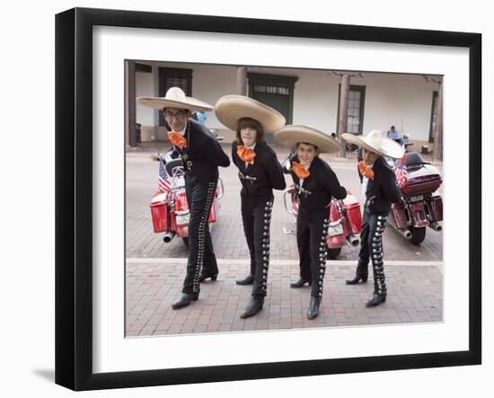 New Mexico, Santa Fe. Hispanic Folkloric Dance Group, Bandstand 2014-Luc Novovitch-Framed Premium Photographic Print